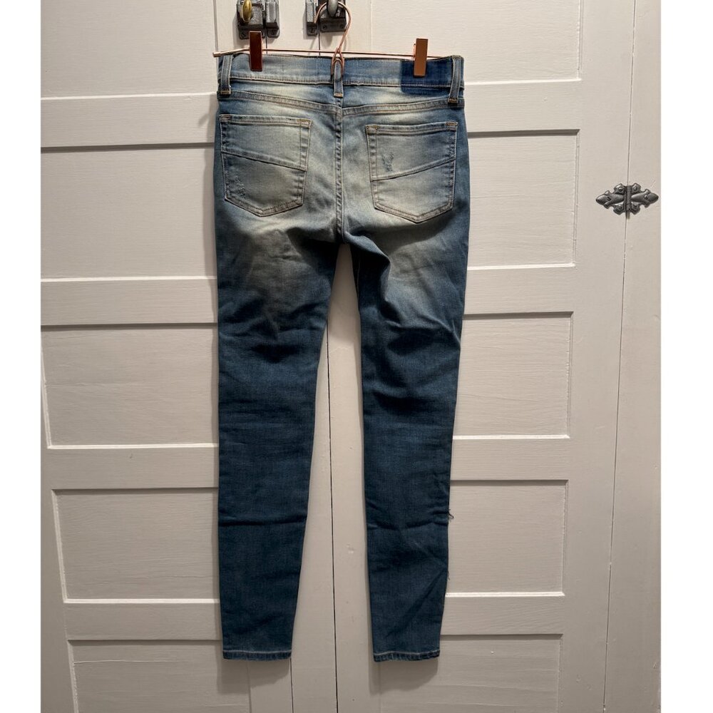 Vice Denim - Distressed Patchwork Skinny Jeans - image 2